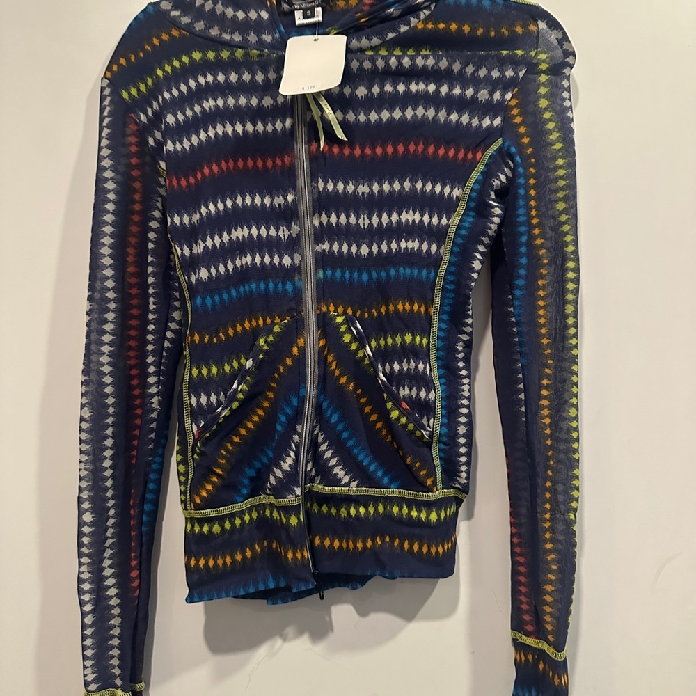 Colorful Lightweight Patterned Zip-Up Hoodie